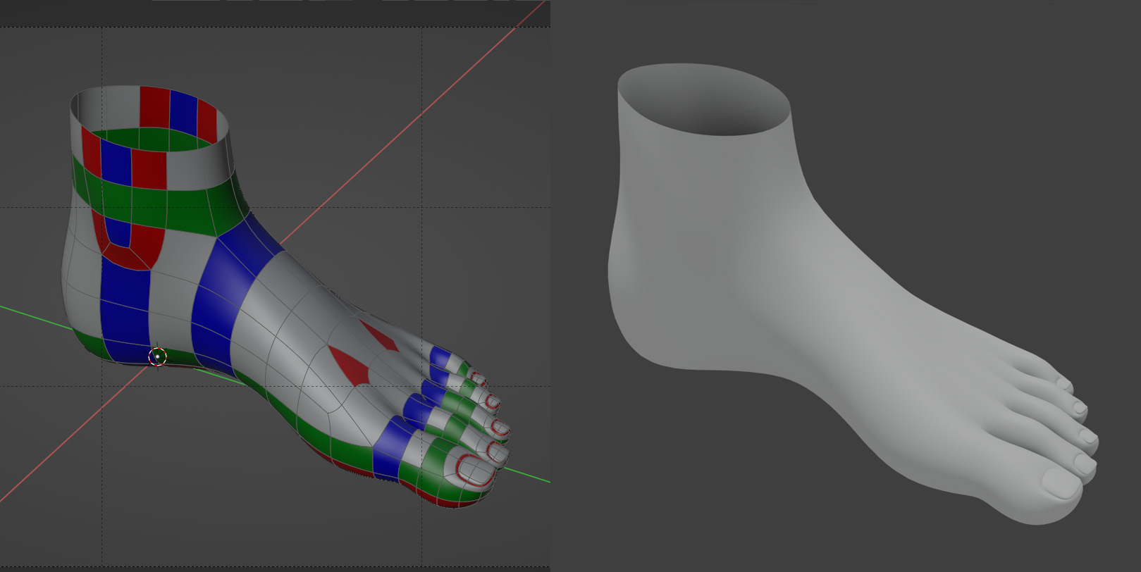 Foot Topology - CGCookie style (CC0) preview image 1